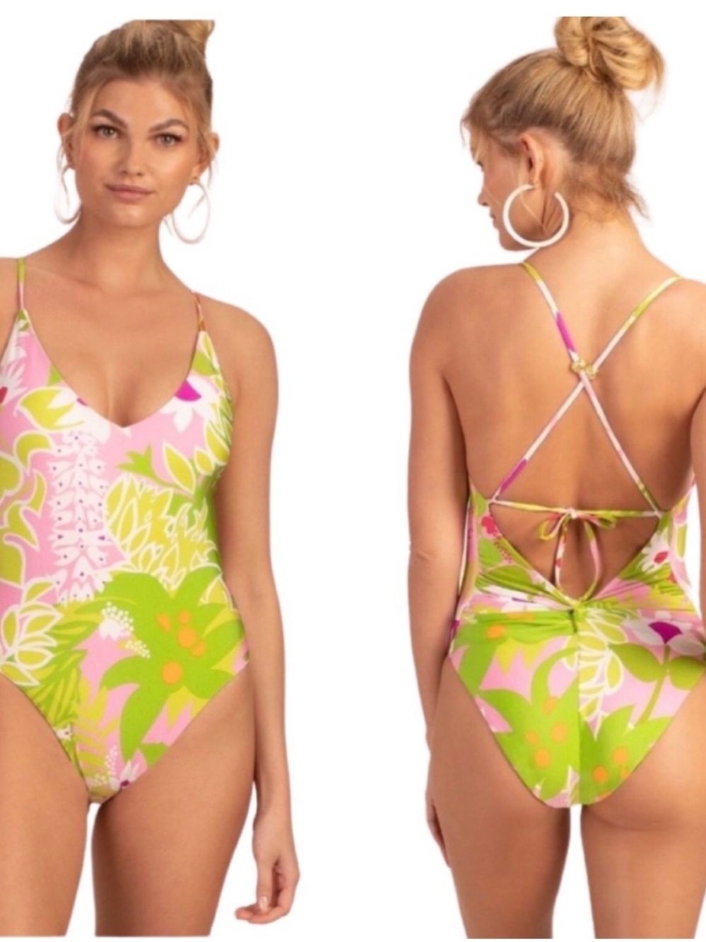 Trina Turk One Piece La Palma Swimsuit
One piece Bright floral pattern 
Size 10
